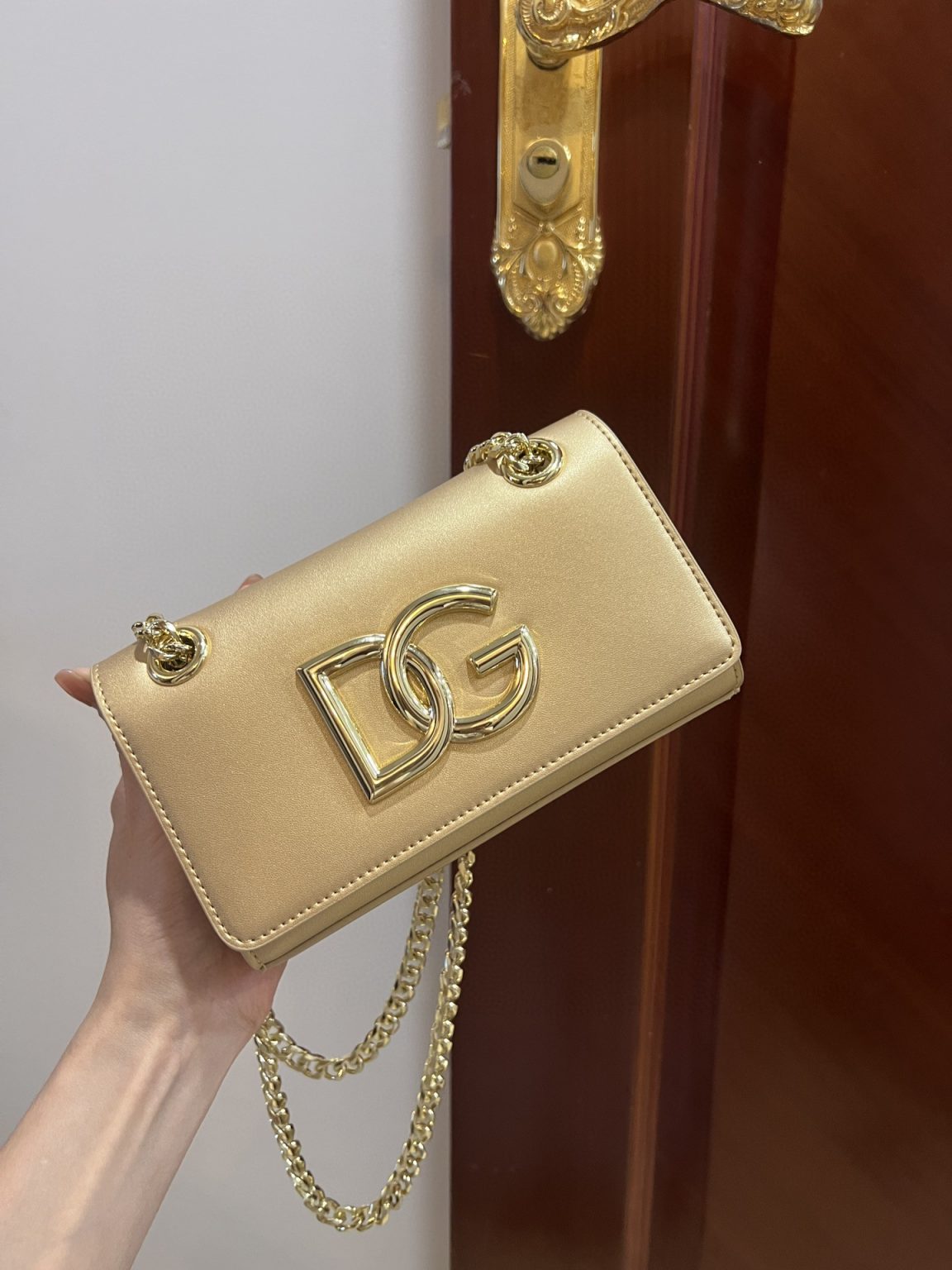 Dolce & Gabbana Polished 3.5 Phone Bag Gold For Women 7.3in/19cm DG