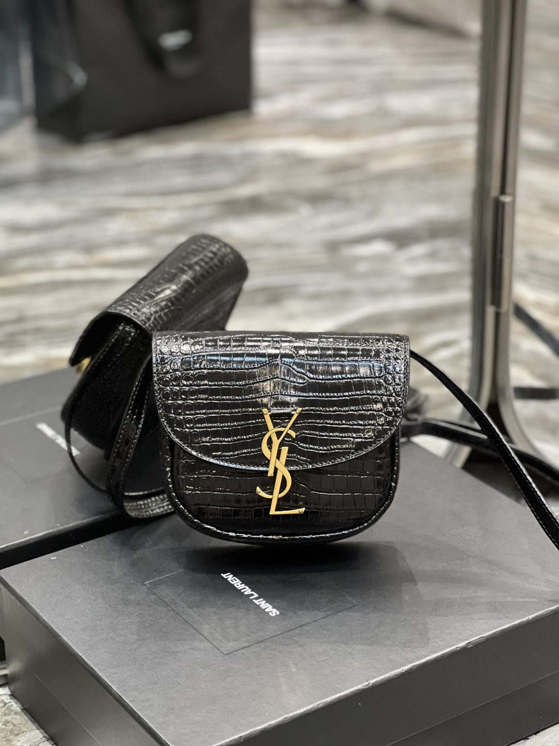 Saint Laurent Kaia Small Satchel Black For Women, Women’s Bags 7in/18cm YSL‎ 619740DND0W1000