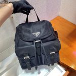 Prada Small Re-Nylon Backpack Black For Women, Women’s Bags 11in/28cm 1BZ677_RV44_F0002_V_OOO