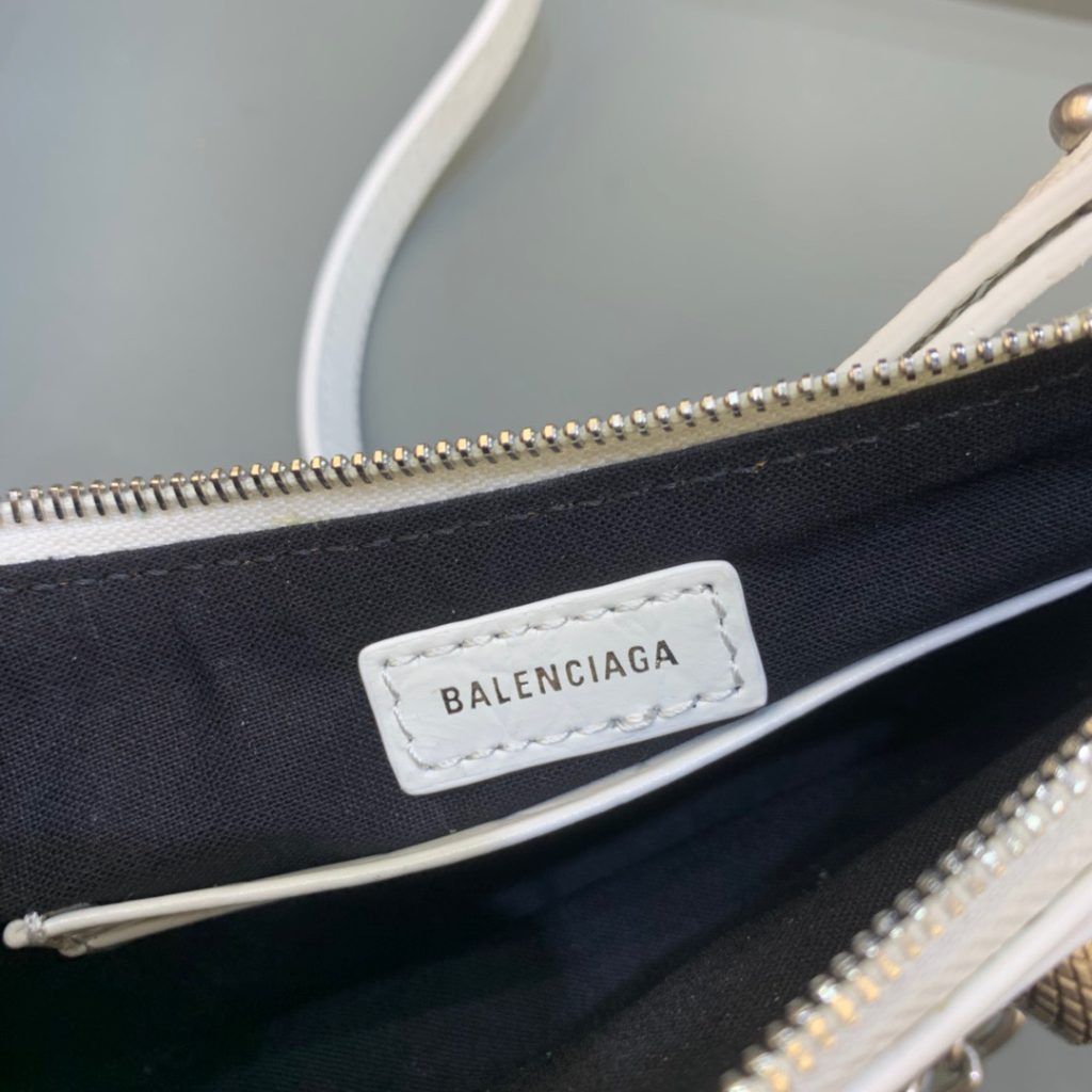 Balenciaga Le Cagole Mini Bag With Chain In White, For Women, Women’s Bags 8.2in/21cm