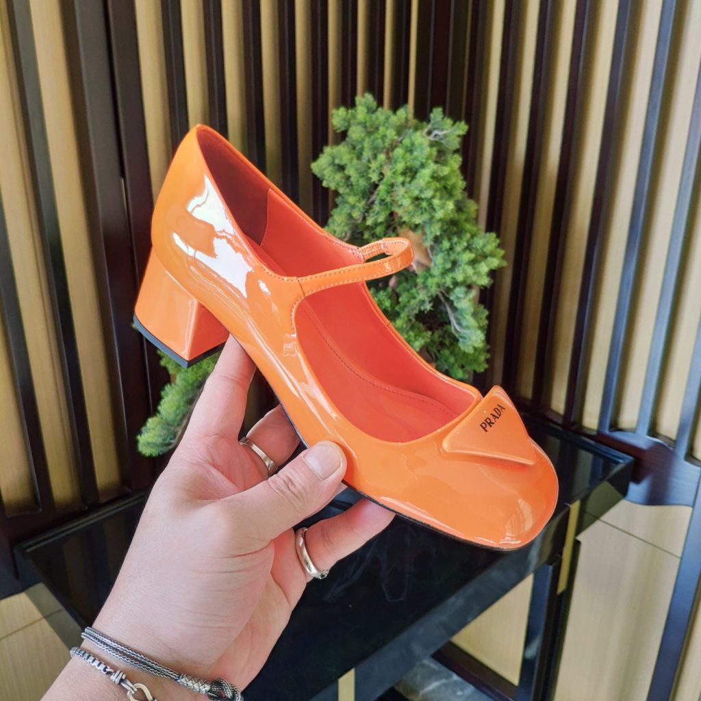 Prada Patent Pumps Orange For Women 1.8in/45mm PRD