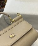 Dolce & Gabbana Small Sicily Bag In Dauphine Beige For Women 7.5in/19cm DG