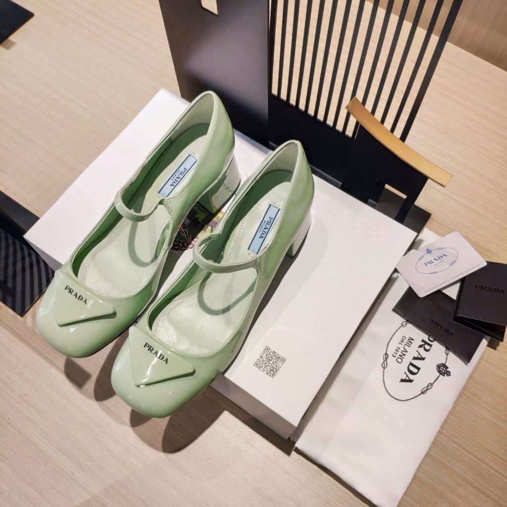 Prada Patent Pumps Green For Women 1.8in/45mm PRD