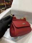 Dolce & Gabbana Small Sicily Bag In Dauphine Red For Women 7.5in/19cm DG