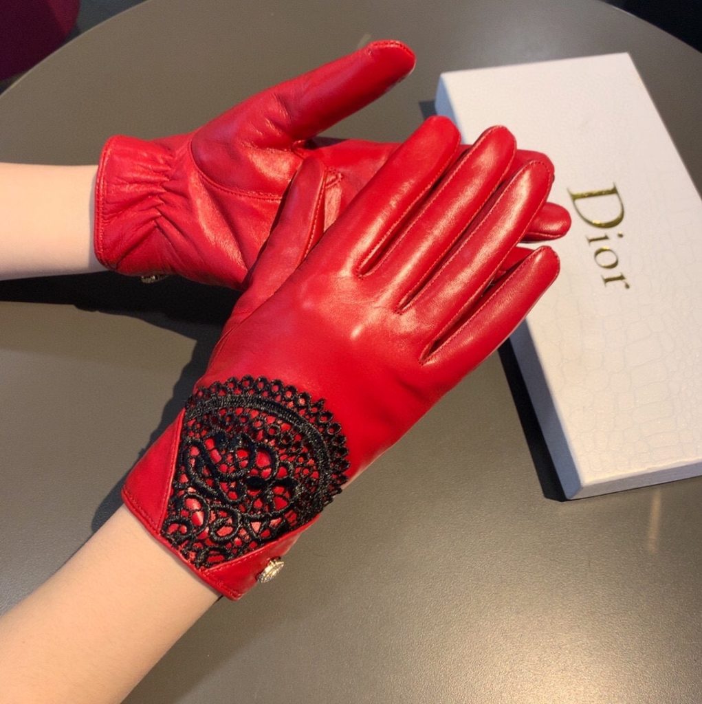 Dior Gloves In Red