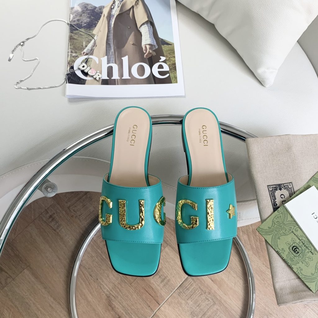 Gucci Women’s ‘Gucci’ Slide Jade Green For Women GG ‎