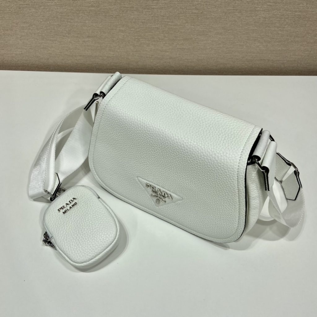 Prada Shoulder Bag White For Women, Women’s Bags 8.6in/22cm