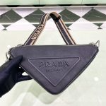 Prada Saffiano Triangle Bag Black  For Women, Women’s Bags 11in/28cm 2VH155_2FAD_F0002_V_OOO