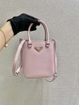 Prada Small Brushed Tote Pink For Women, Women’s Bags 6.9in/18cm 1BA331_ZO6_F0E18_V_OOO