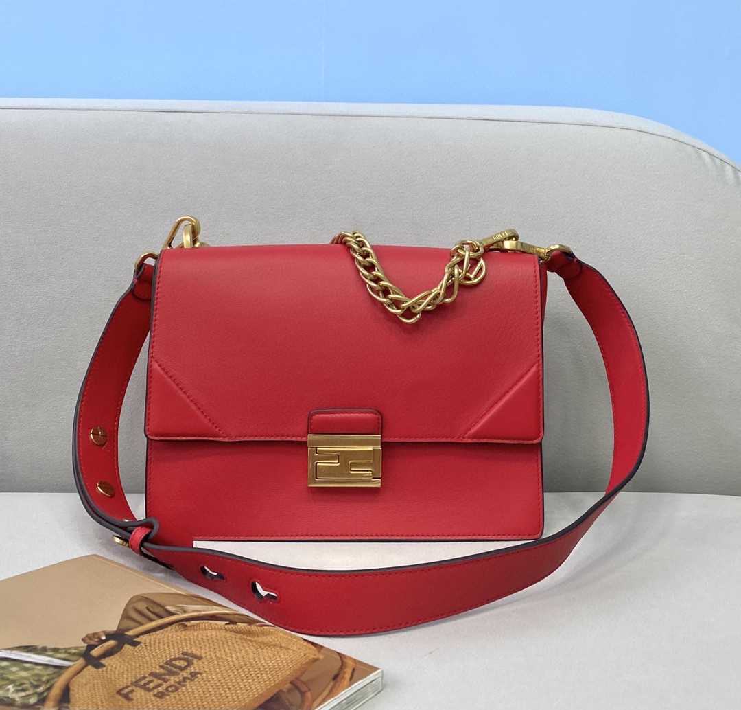 Fendi Kan U Small Red Bag For Woman 25cm/9.5in