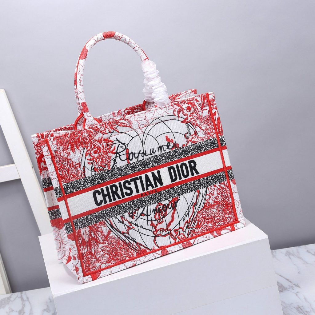 Christian Dior Medium Dior Book Tote Red Multicolor , For Women, Women’s Handbags 14in/36cm CD