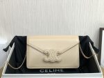 Celine Wallet On Chain Triomphe Beige For Women 7in/19cm