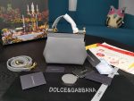 Dolce & Gabbana Small Sicily Bag In Dauphine Gray For Women 7.5in/19cm DG