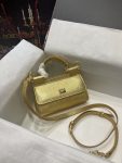 Dolce & Gabbana Small Sicily Bag In Dauphine Gold For Women 7.5in/19cm DG