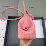 Editor Small Top Handle Bag Embossed Black/Pink For Women 10.6 in/27 cm