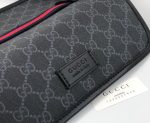 Gucci GG Black Belt Bag Black/Grey GG Supreme Canvas With Black For Men 9in/24cm GG ‎598113 K5RLN 1095