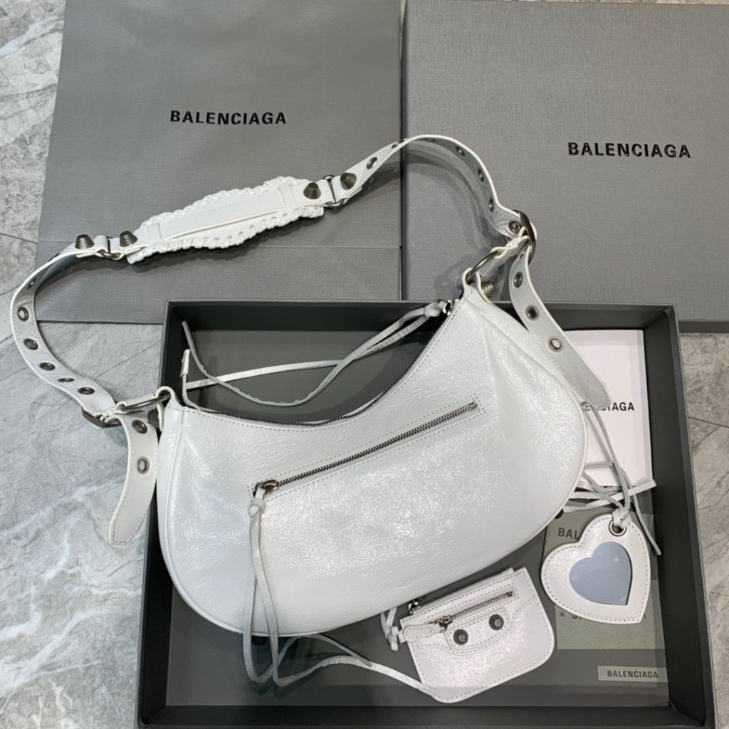 Balenciaga Le Cagole XS Shoulder Bag In White, For Women, Women’s Bags 13in/33cm