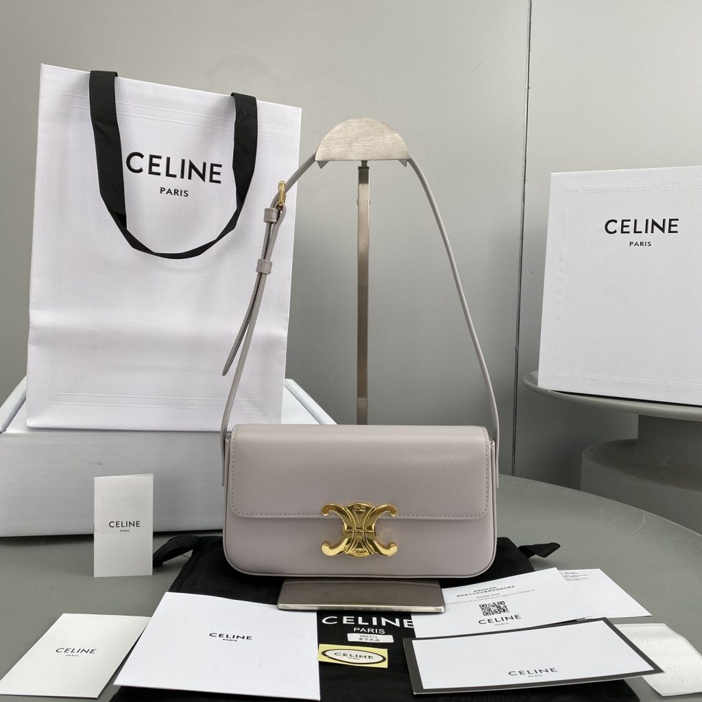 Celine Triomphe Shoulder Bag Peony For Women 8in/20cm 194143BF4.24NY