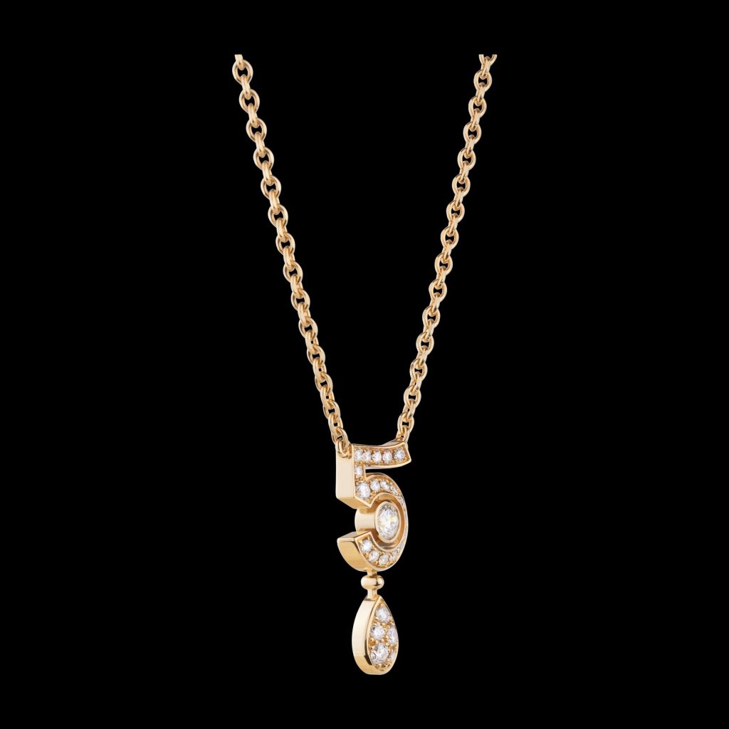 Chanel Eternal N°5 Necklace Beige Gold For Women J12193