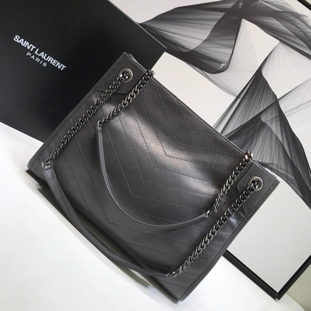 Saint Laurent Niki Medium Shopping Bag Gray For Women 12.6in/32cm YSL 577999