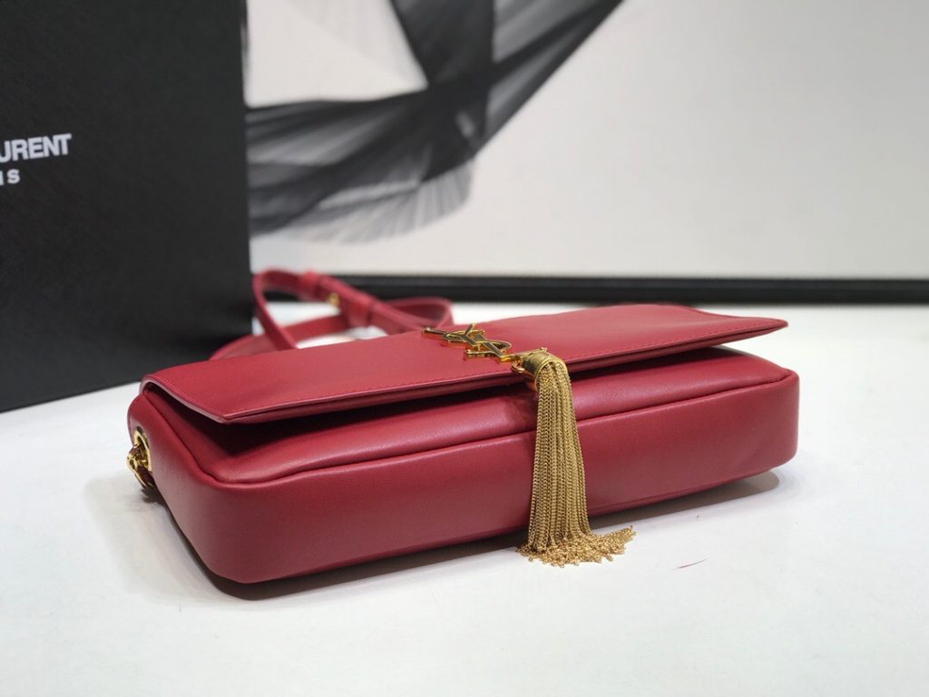 Saint Laurent Kate Tassel Small Shoulder Bag Red For Women 10.2in/26cm YSL