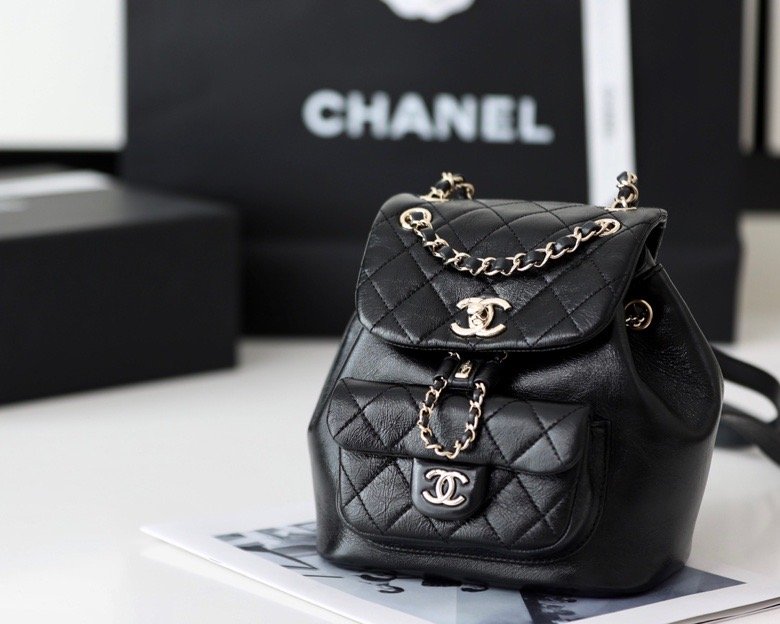 Chanel Backpack Black For Women 7 in/18cm