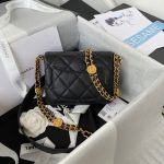 Chanel Mini Flap Bag With Top Handle Gold Hardware Black For Women, Women’s Handbags, Shoulder Bags 7.9in/20cm AS2431