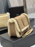 Saint Laurent Taupe Shearling Medium Niki Bag Brown For Women, Women’s Bags 8.66in/22cm YSL‎