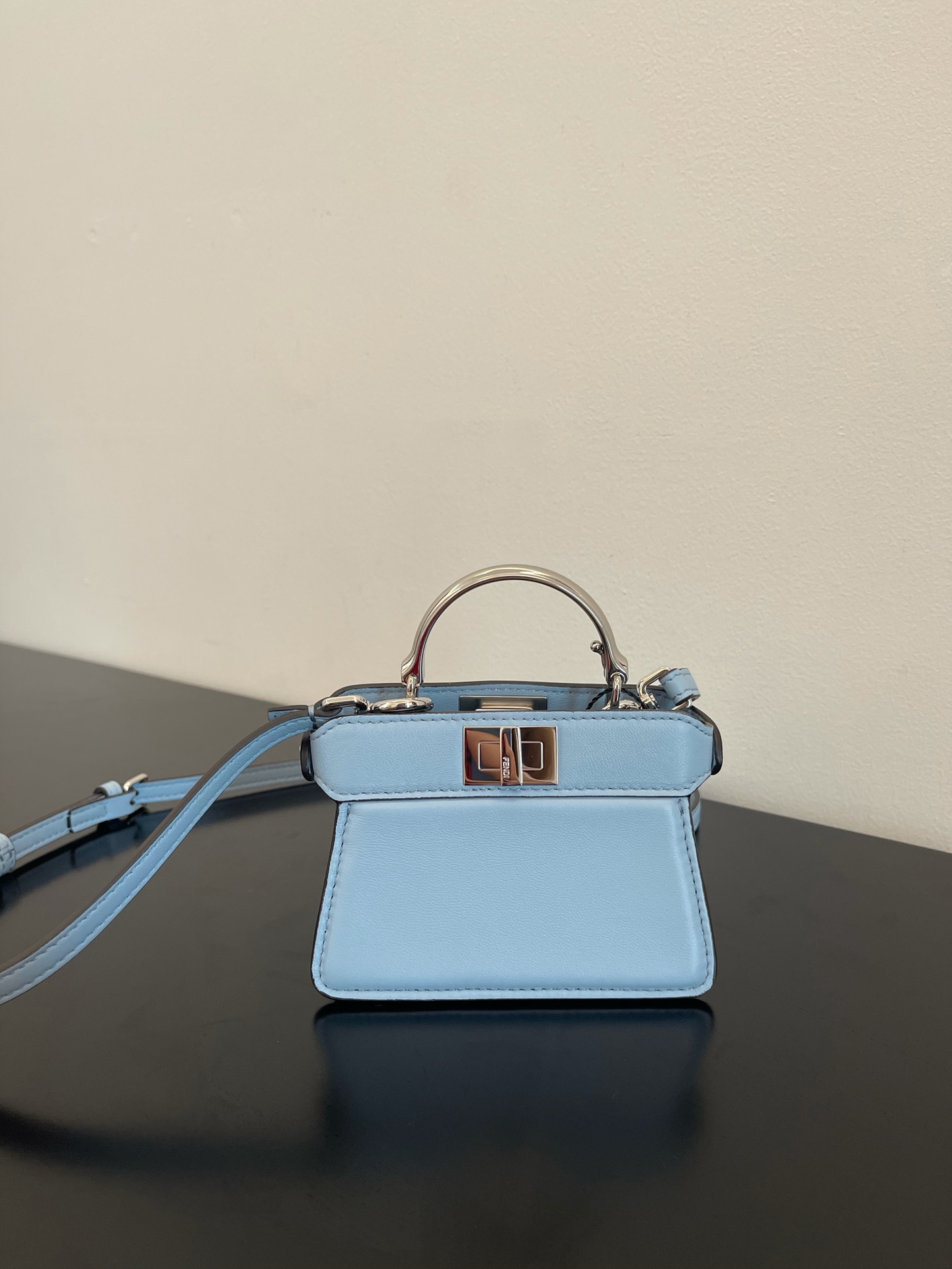 Fendi Peekaboo ISeeU Petite Blue Micro Bag For Woman 11cm/4.5in