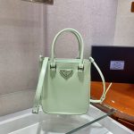 Prada Small Brushed Tote Green For Women, Women’s Bags 6.9in/18cm