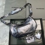 Balenciaga Le Cagole XS Shoulder Bag In Sliver, For Women, Women’s Bags 13in/33cm