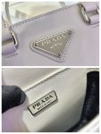 Prada Small Brushed Tote White For Women, Women’s Bags 6.9in/18cm 1BA331_ZO6_F0009_V_OOO