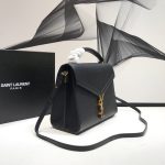 Saint Laurent Cassandra Medium Top Handle Bag In Grain Black For Women 9.6in/24.5cm YSL