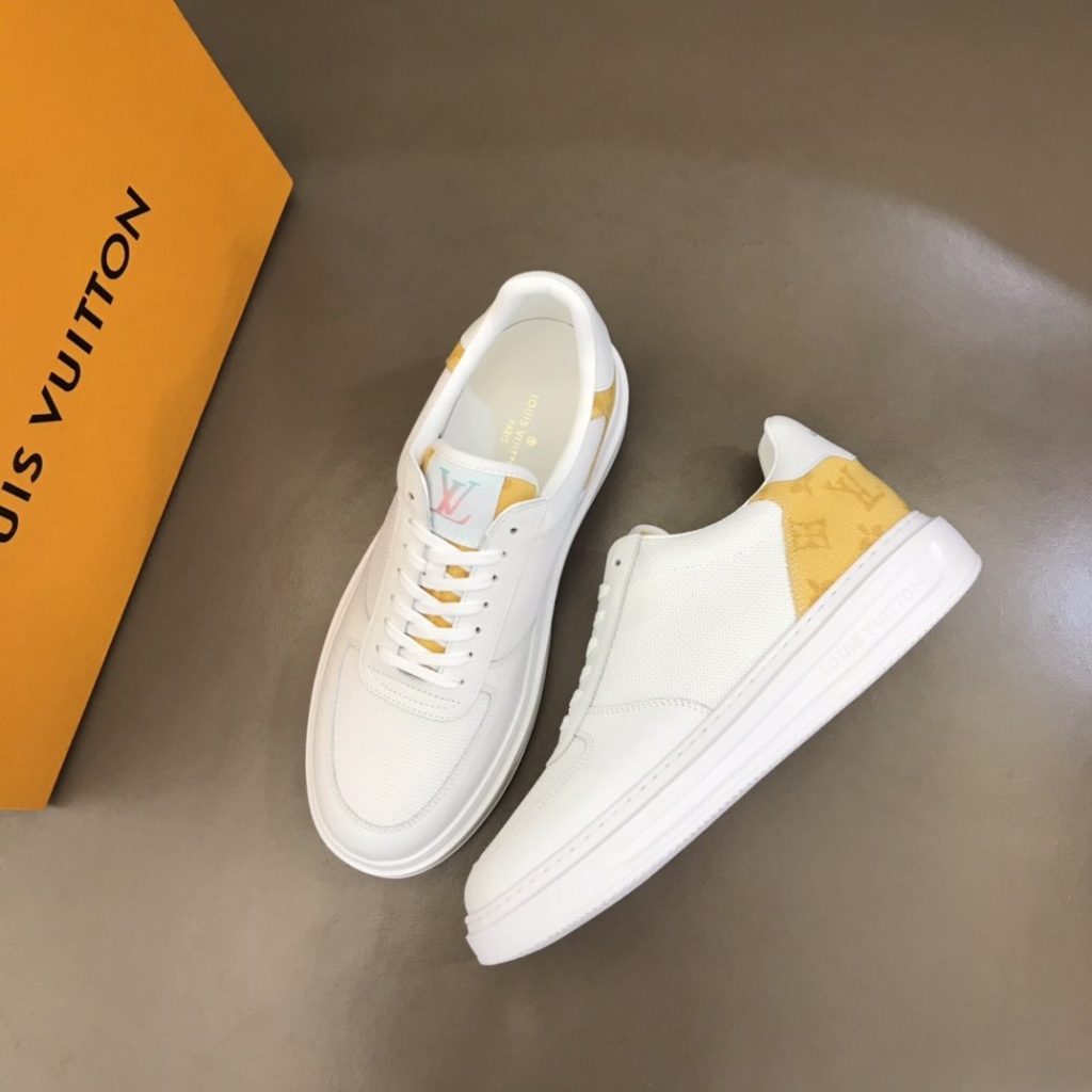 Louis Vuitton Rivoli Sneaker Monogram Metallic Canvas White/Yellow For Men LV