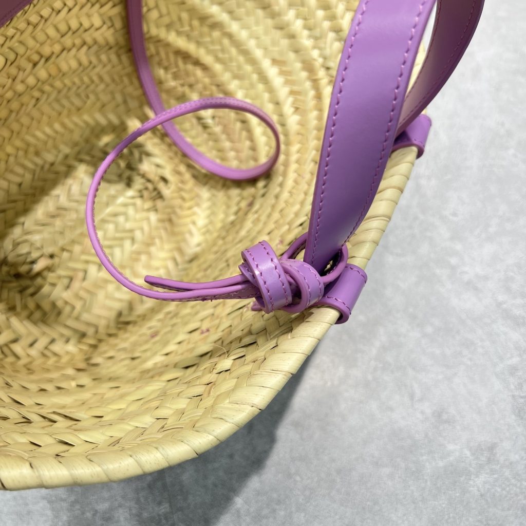 Celine Teen Triomphe Celine Classic Panier In Palm Leaves And Lizard Violet For Women 8in/20cm