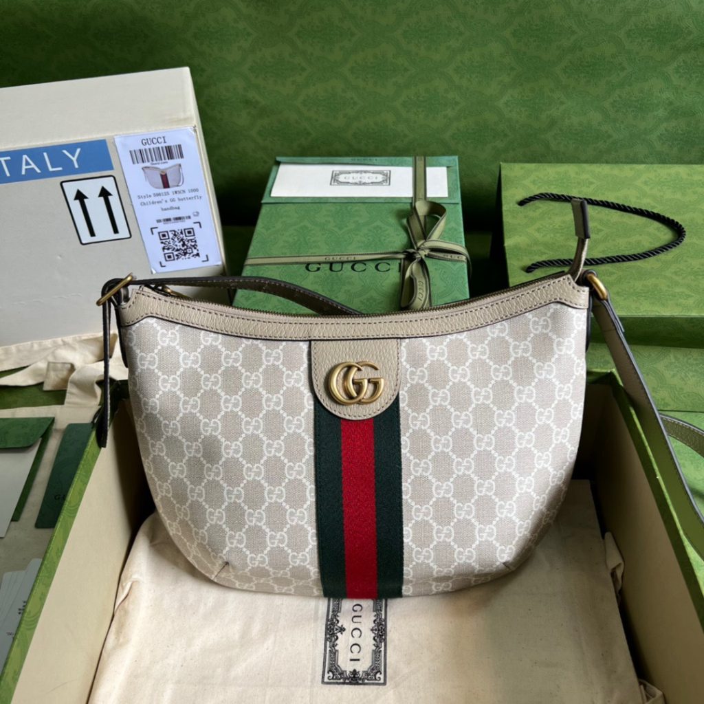 Gucci Ophidia GG Small Shoulder Bag Beige For Women, Women’s Bags 11.8in/30cm GG 598125 UULAT 9682