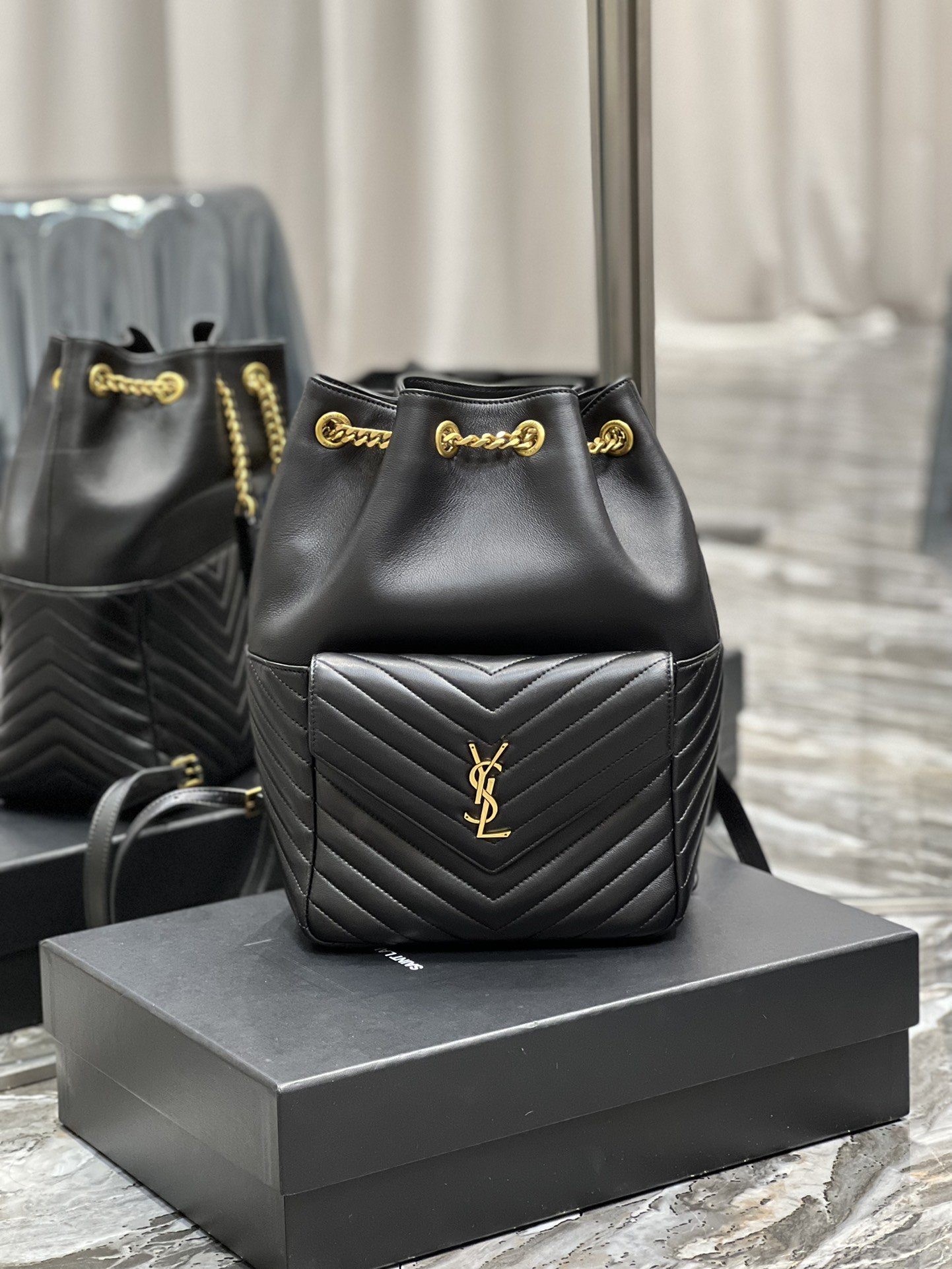 Saint Laurent JOE Backpack Black For Women, Women’s Bags 11.5in/29cm YSL 6726091EL071000