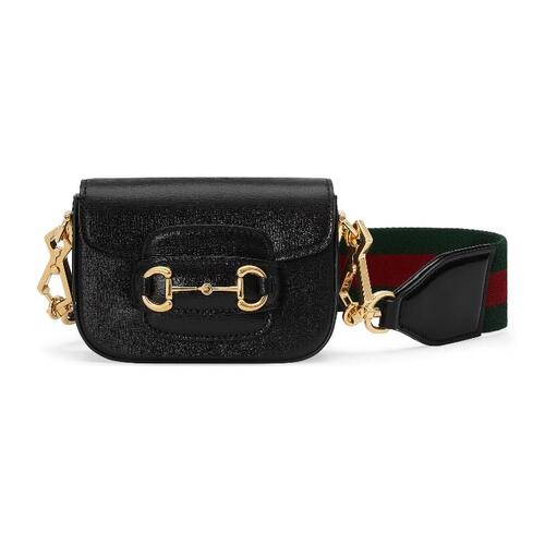 Gucci Horsebit 1955 Strap Wallet Black For Women, Women’s Bags 4.7in/12cm GG 699760 18YSG 1060