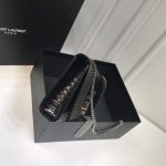 Saint Laurent Kate Medium Chain Bag With Tassel In Embossed Crocodile Black For Women 9.4in/24cm YSL 354119DND0N1000