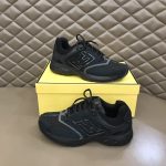 Fendi FD Faster Trainers Sneakers Black And White For Men 7E1555AKX6F1ICG