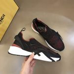 FD Fendi Flow Running Sneakers Black And Red For Women