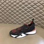 FD Fendi Flow Running Sneakers Black And Red For Women