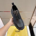 Fendi FD Fendi Force Lace-Ups Boots Black And Brown For Men