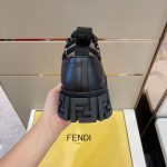 Fendi FD Fendi Force Lace-Ups Boots Black And Brown For Men