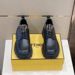 Fendi FD Fendi Force Lace-Ups Boots Black And Brown For Men