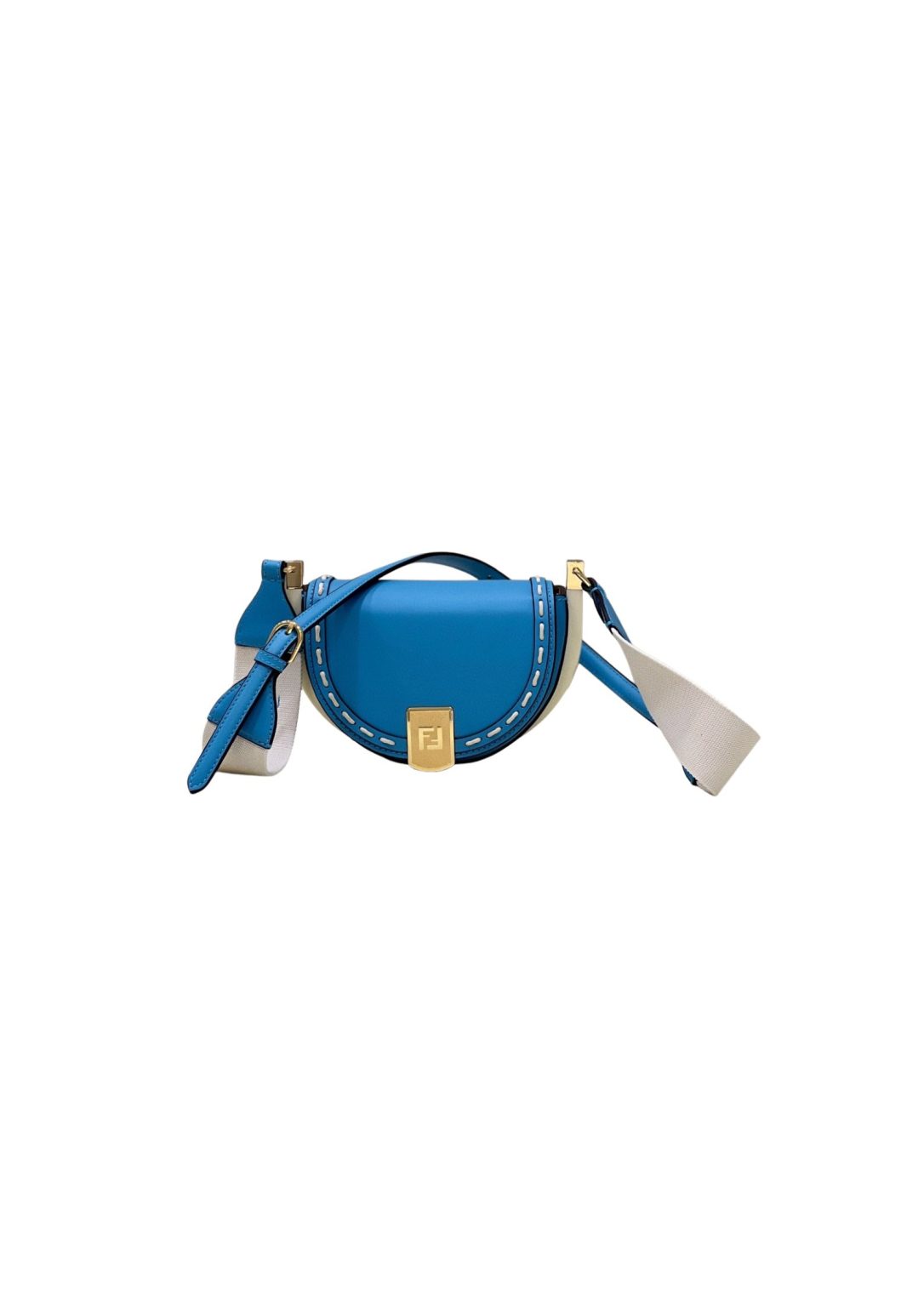 FD Moonlight Shoulder Bag Blue/ Burgundy For Women 7.4 in/ 19 cm