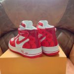 Louis Vuitton And Nike “Air Force 1” By Virgil Abloh White/Red For Men, Men’s Shoes