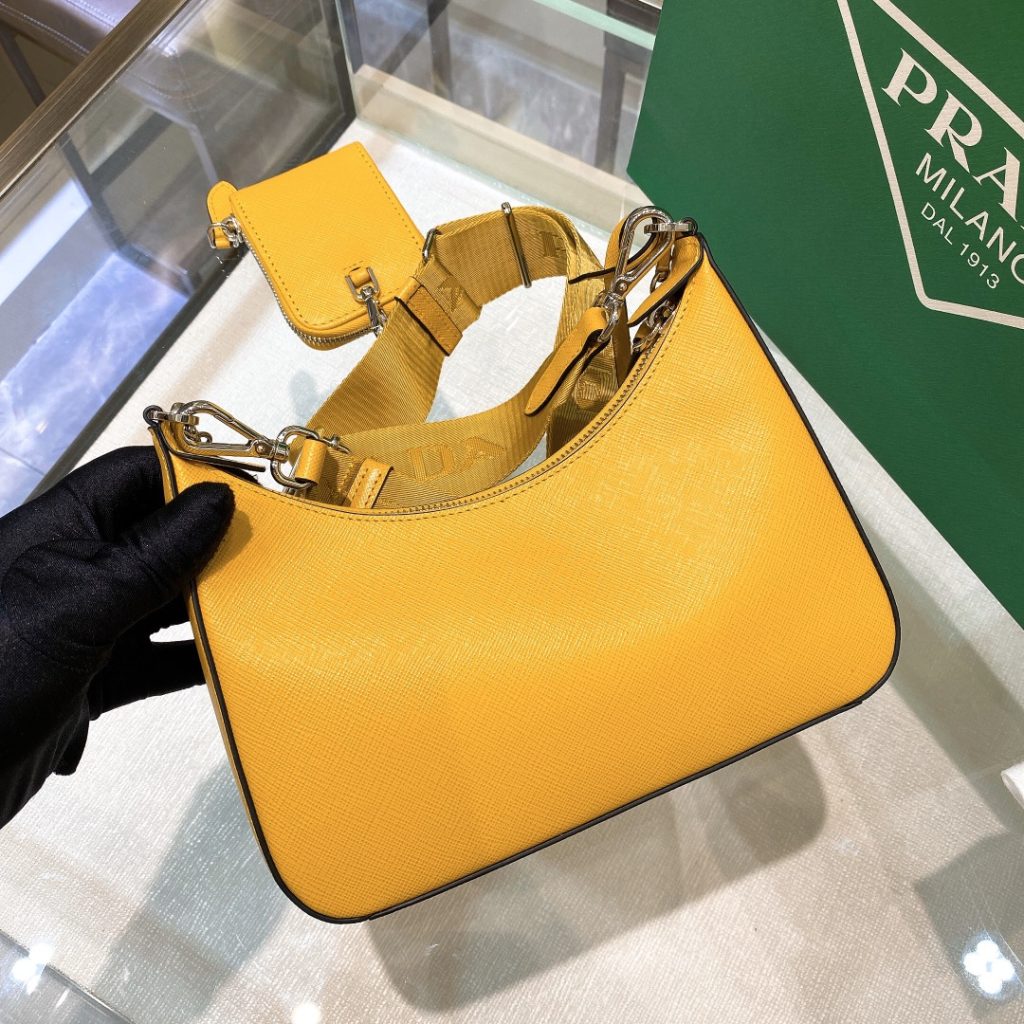 Prada Re-Edition 2005 Re-Nylon Mini Bag Yellow For Women, Women’s Bags 8.6in/22cm