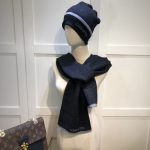 Louis Vuitton Beanie & Scarf Set In Black