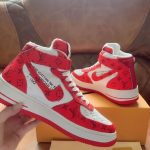 Louis Vuitton And Nike “Air Force 1” By Virgil Abloh White/Red For Men, Men’s Shoes